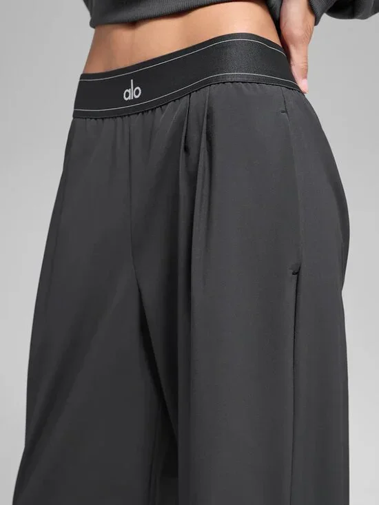 Dark grey ALO Yogo trousers 👖 Casual straight leg trousers - Picture 2 of 9